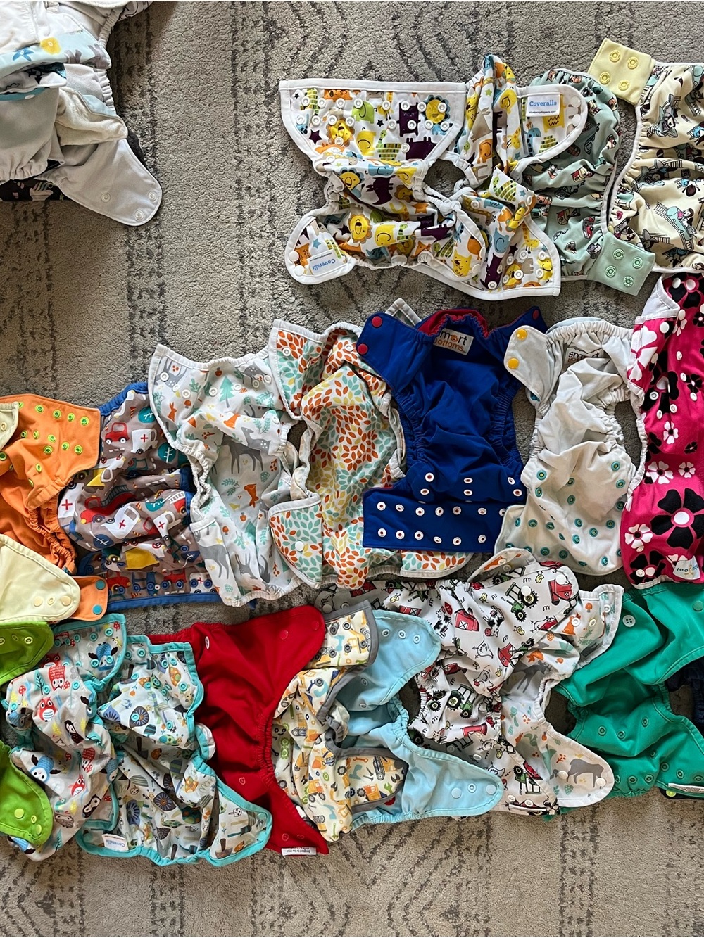 Assorted Kids Cloth Diaper Covers - Multicolor Prints with Blue Option